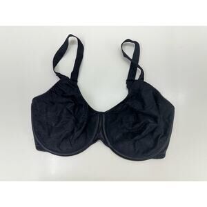 Bali Womens Bra Size 36DD Black Floral Underwired Half Sheer Vintage